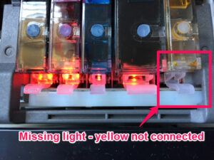 missing light - yellow not connected