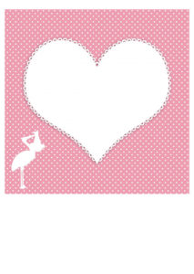 image of Baby Stork Scene in heart shape