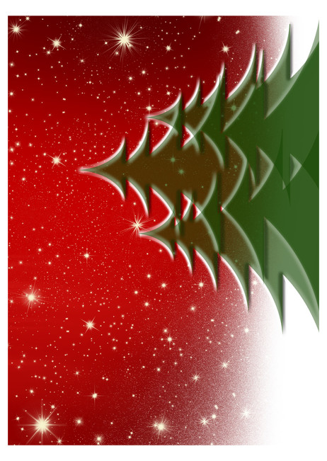 image of Christmas Tree Pattern in red background
