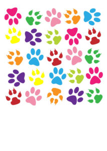 image of animal paw colour print