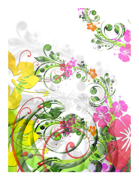 image of floral circles pattern