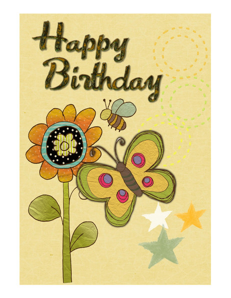 image of Birthday Bee and Flower Icing Design
