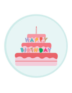 image of Birthday Cake Round Icing Design