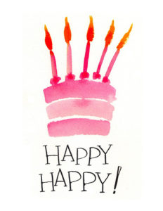 image of Birthday Pink Cake Icing Design