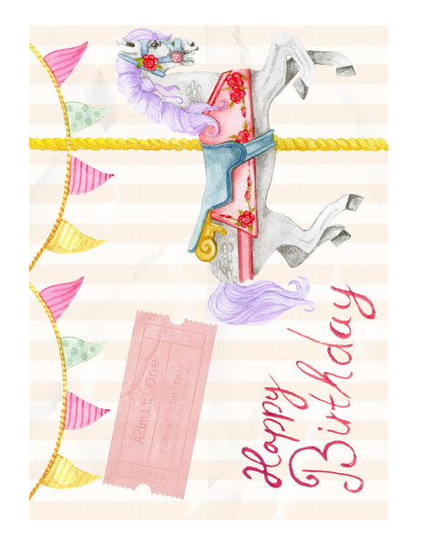image of Birthday Rocking Horse Icing Design