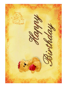 image of Birthday Yellow Teddy Icing Design